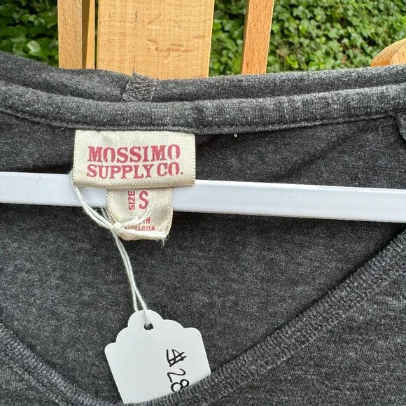 Hand-Printed Forest Hoodie – Evergreen Tree & Mushroom Design – Charcoal Gray, S - Picture 7 of 9